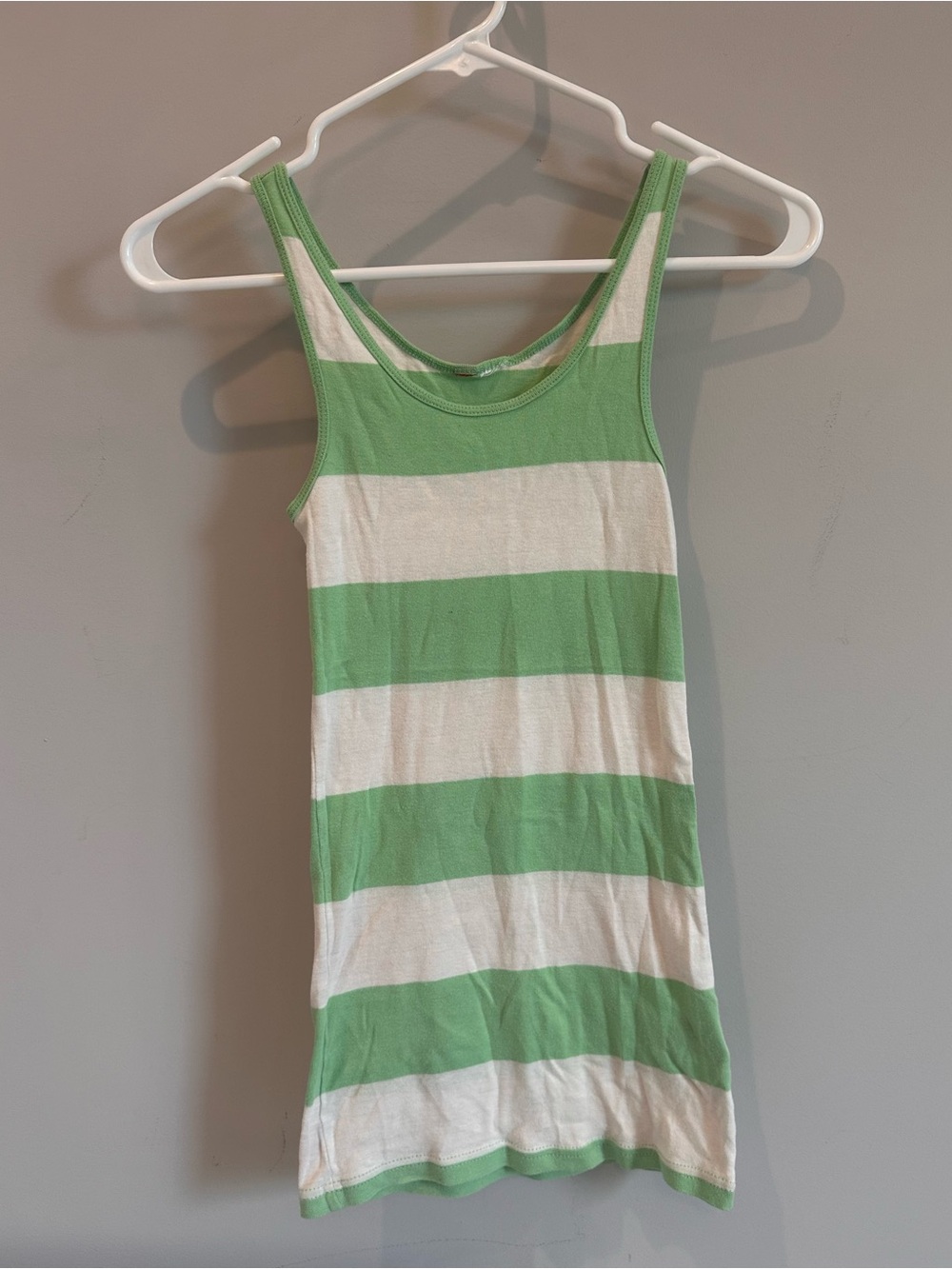Green and White Striped Tank Top, Size XS